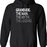 Grandpa The Man The Myth The Legend The Bad Influence Vintage Humor Gift Hoodie - Black