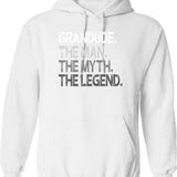 Grandpa The Man The Myth The Legend The Bad Influence Vintage Humor Gift Hoodie - White