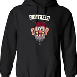Gravity Falls I Eat Kids Balloon Graphic Pullover Hoodie - Black