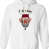 Gravity Falls I Eat Kids Balloon Graphic Pullover Hoodie - White