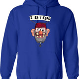 Gravity Falls I Eat Kids Balloon Graphic Pullover Hoodie - Blue