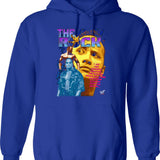 Grasp On Reality Rat Hoodie - Retro Graphic Pullover Hoodie for Men & Women - Blue