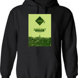 Green Heron Hoodie - Retro Graphic Pullover Hoodie for Men & Women - Black