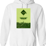 Green Heron Hoodie - Retro Graphic Pullover Hoodie for Men & Women - White