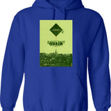 Green Heron Hoodie - Retro Graphic Pullover Hoodie for Men & Women - Blue