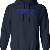 Greendale College Jersey (1) Hoodie - Retro Graphic Pullover Hoodie for Men & Women - Navy