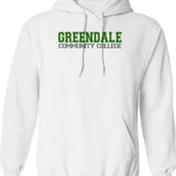 Greendale - College Font Hoodie - Retro Graphic Pullover Hoodie for Men & Women - White