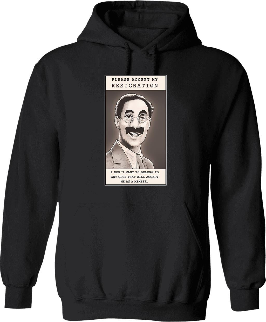 Groucho Marxist (hope Parody) Hoodie - Retro Graphic Pullover Hoodie for Men & Women - Black