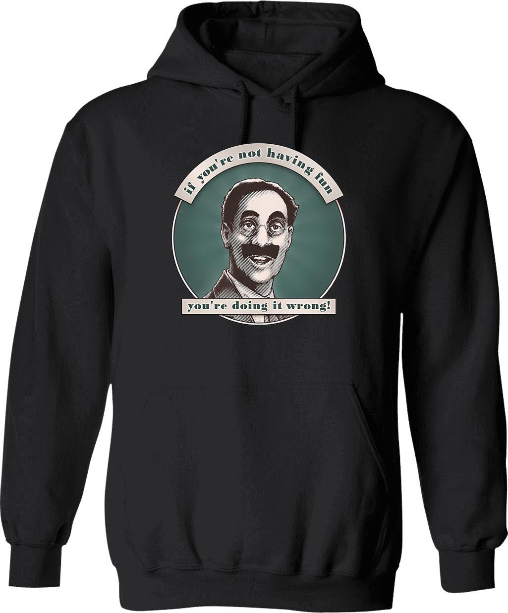 Groucho Resigns Hoodie - Retro Graphic Pullover Hoodie for Men & Women - Black