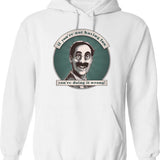 Groucho Resigns Hoodie - Retro Graphic Pullover Hoodie for Men & Women - White