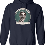 Groucho Resigns Hoodie - Retro Graphic Pullover Hoodie for Men & Women - Navy