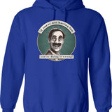 Groucho Resigns Hoodie - Retro Graphic Pullover Hoodie for Men & Women - Blue
