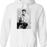 Guitar Hoodie - Retro Graphic Pullover Hoodie for Men & Women - White
