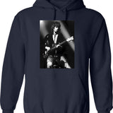 Guitar Monkey Man Hoodie - Retro Graphic Pullover Hoodie for Men & Women - Navy