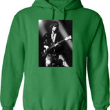 Guitar Monkey Man Hoodie - Retro Graphic Pullover Hoodie for Men & Women - Green