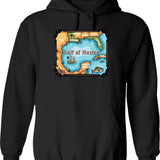 Gulf Of America Fishing Club Hoodie - Retro Graphic Pullover Hoodie for Men & Women - Black