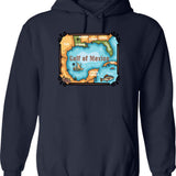 Gulf Of America Fishing Club Hoodie - Retro Graphic Pullover Hoodie for Men & Women - Navy