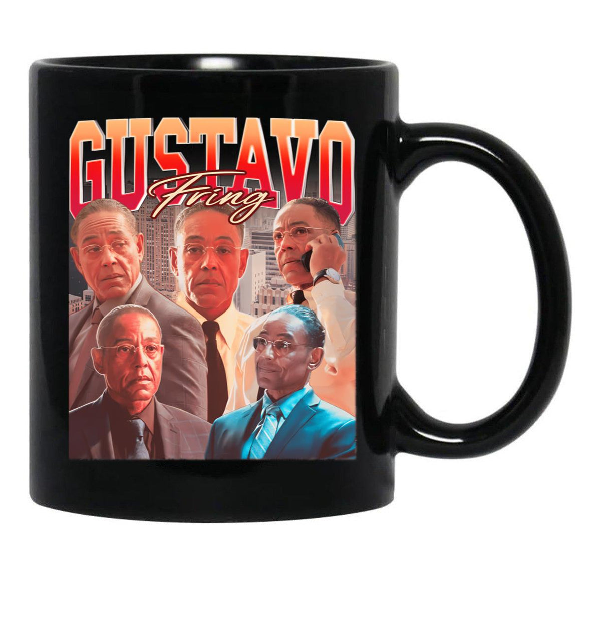 Gustavo Fring Vintage 90S Rap Style Gustavo Fring Bootleg Fan Black Coffee Mug, Gift Coffee Mug - Black