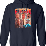 Gustavo Fring Vintage 90S Rap Style Gustavo Fring Bootleg Fan Graphic Pullover Hoodie - Navy
