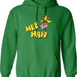 HEE Haw Wo Funny Graphic Pullover Hoodie - Green