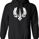 Hades Game Distressed Logo Zagreus Logo Graphic Pullover Hoodie - Black