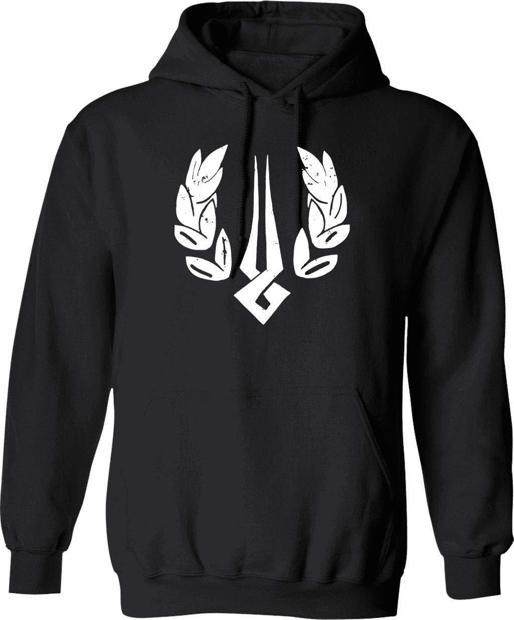 Hades Game Distressed Logo Zagreus Logo Graphic Pullover Hoodie - Black