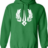 Hades Game Distressed Logo Zagreus Logo Graphic Pullover Hoodie - Green
