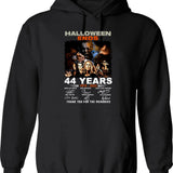 Halloween Ends 44 Years Hoodie - Retro Graphic Pullover Hoodie for Men & Women - Black