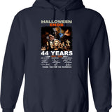 Halloween Ends 44 Years Hoodie - Retro Graphic Pullover Hoodie for Men & Women - Navy