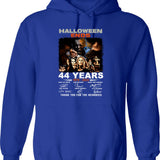 Halloween Ends 44 Years Hoodie - Retro Graphic Pullover Hoodie for Men & Women - Blue