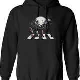 Halloween Pumpkins 1b Hoodie - Retro Graphic Pullover Hoodie for Men & Women - Black
