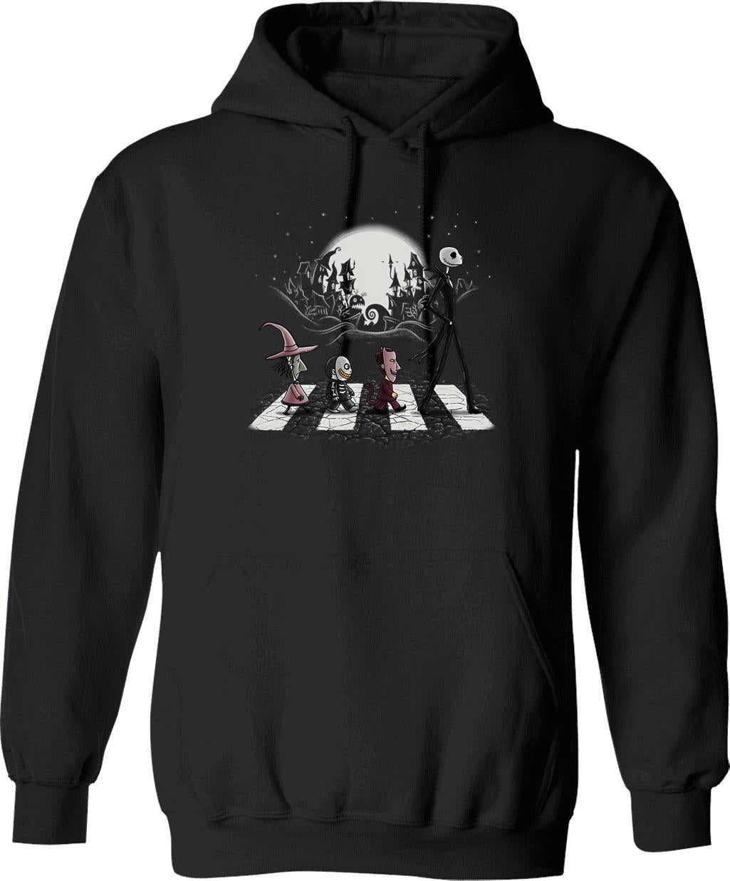 Halloween Pumpkins 1b Hoodie - Retro Graphic Pullover Hoodie for Men & Women - Black