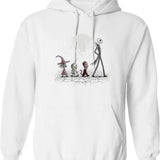 Halloween Pumpkins 1b Hoodie - Retro Graphic Pullover Hoodie for Men & Women - White