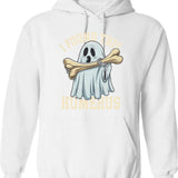 Halloween Shopping Funny Hoodie - Sarcastic Humor Graphic Hoodie - White