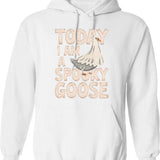 Halloween Shopping Humor Hoodie - Retro Graphic Pullover Hoodie for Men & Women - White