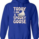 Halloween Shopping Humor Hoodie - Retro Graphic Pullover Hoodie for Men & Women - Blue