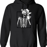 Halloween Shopping Spooky Goose Hoodie - Retro Graphic Pullover Hoodie for Men & Women - Black