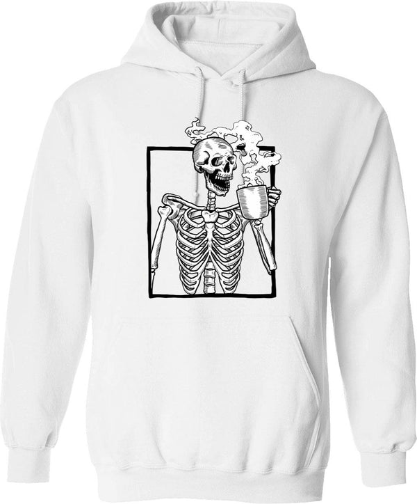 Halloween Shopping Spooky Goose Hoodie - Retro Graphic Pullover Hoodie for Men & Women - White