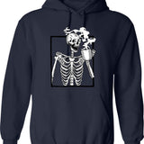 Halloween Shopping Spooky Goose Hoodie - Retro Graphic Pullover Hoodie for Men & Women - Navy