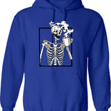 Halloween Shopping Spooky Goose Hoodie - Retro Graphic Pullover Hoodie for Men & Women - Blue