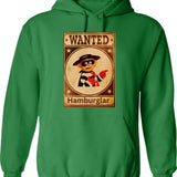 Hamburger Hoodie - Retro Graphic Pullover Hoodie for Men & Women - Green