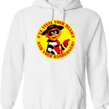 Hamburglar Wanted Original Willow Days Hoodie - Retro Graphic Pullover Hoodie for Men & Women - White