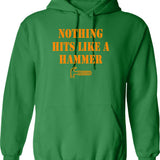 Hamburgled Hoodie - Retro Graphic Pullover Hoodie for Men & Women - Green