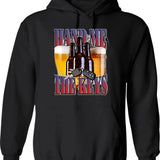 Hand Drawn Impatient Beaver Hoodie - Retro Graphic Pullover Hoodie for Men & Women - Black