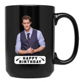 Happy Birthday Matthew Morrison Black Coffee Mug, Gift Coffee Mug