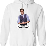 Happy Birthday Matthew Morrison Graphic Pullover Hoodie - White