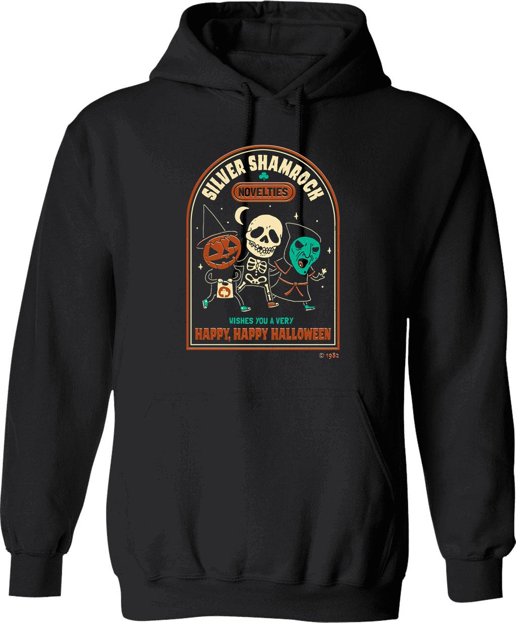 Happy Crowd Hoodie - Retro Graphic Pullover Hoodie for Men & Women - Black