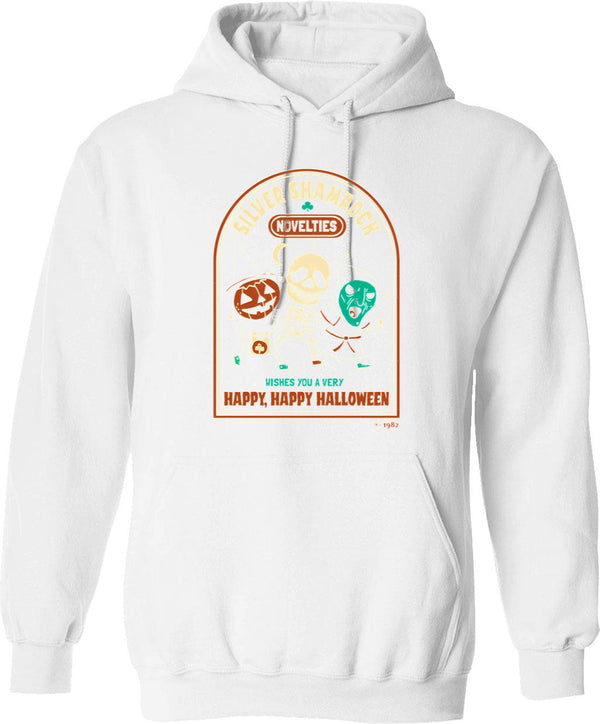 Happy Crowd Hoodie - Retro Graphic Pullover Hoodie for Men & Women - White