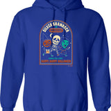 Happy Crowd Hoodie - Retro Graphic Pullover Hoodie for Men & Women - Blue