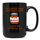 Happy Nutella Jar Black Coffee Mug, Gift Coffee Mug
